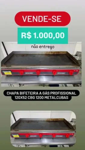 Chapa Bifeteira a gás Profissional