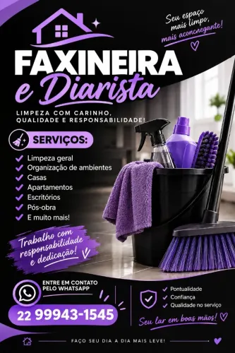 Faxineira e Diarista - Serviço de Limpeza