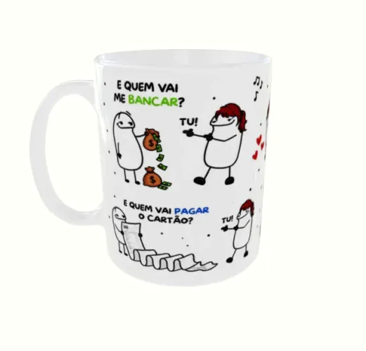 Caneca Personalizada Quem vai me bancar? Tu! Cerâmica Branca Sublimação Live Sub 325ml
