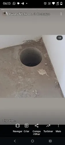 Furos Técnicos em Concreto Armado.