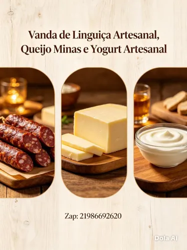 Venda de Linguiça artesanal, Queijo Minas e Yogurt Artesanal