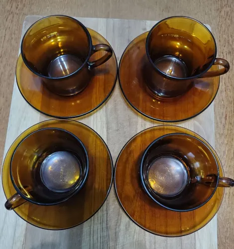 Duralex âmbar 04 xícaras 