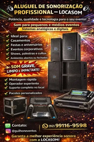 Aluguel de som profissional para eventos