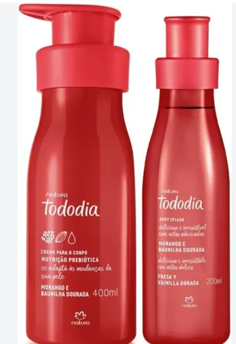 Hidratante e Body Splash morango e baunilha dourada