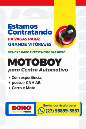 Vaga para Motoboy - Grande Vitória/ES