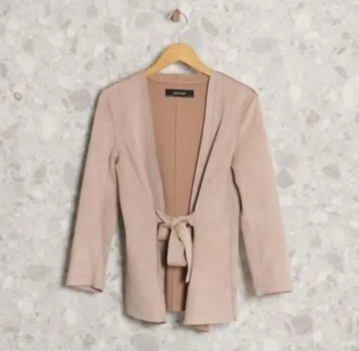 Casaco Zara feminino bege luxo tam P