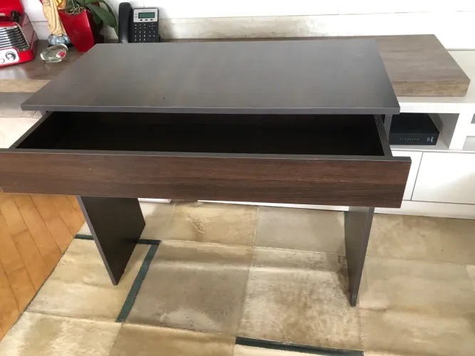 Escrivaninha Pequena com Gaveta MDF Tabaco - Home Office / Mesa de Apoio