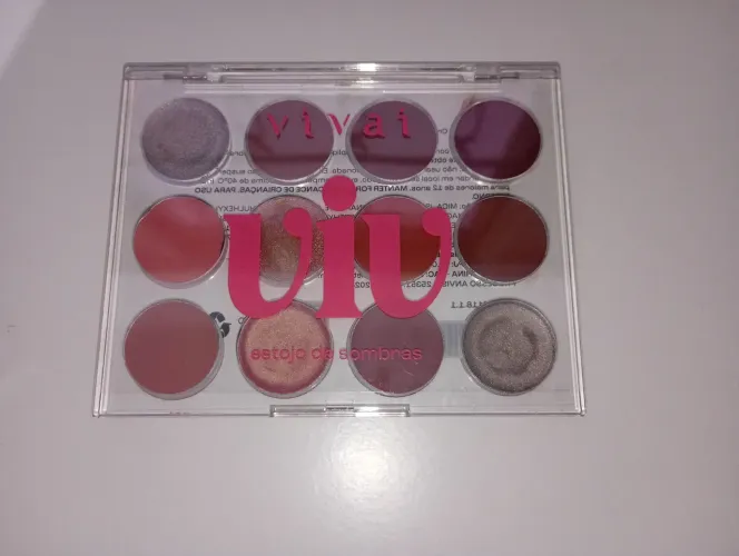 Estojo de sombras cremosas Viv Paleta de 12 cores Vivai