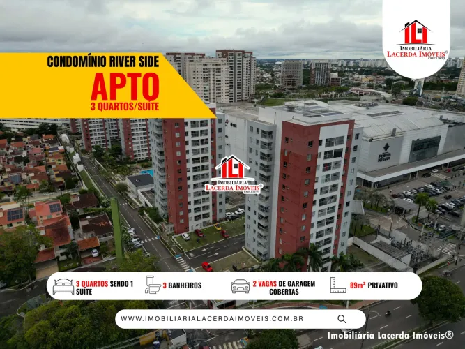Condomínio River Side Ponta Negra - Apartamento 3 Quartos Sendo 1 Suíte Vista Rio