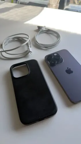 IPHONE 14 PRO + 2 cabos + Capinha, 128 gb, Usado