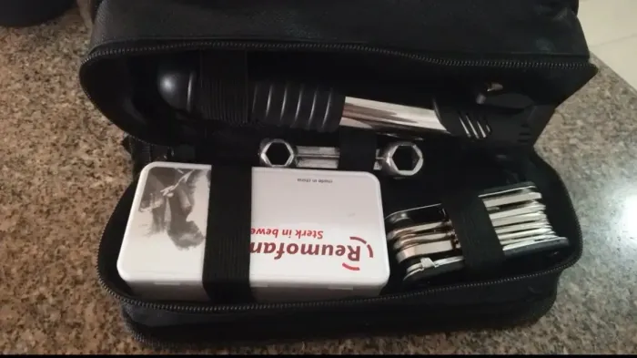 Bolsa Quadro Ferramentas Estojo Kit Reparo Bicicleta Bomba Ar Remendo Pneu Chaves Bike