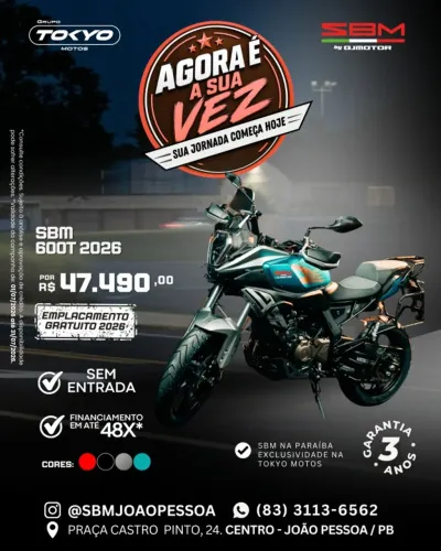 SBM 600T ABS 2026  - Com Condições Especiais no Financiamento