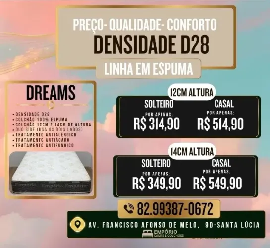 Colchão solteiro ou casal D28 Bonsono itens novos de fabrica
