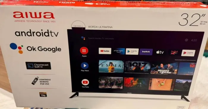TV Aiwa 32 Android TV Borda Ultrafina na caixa lacrado
