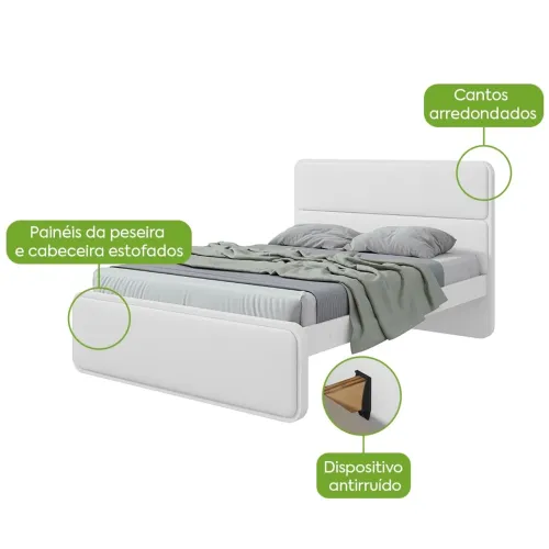 Cama casal branca com estrado reforçado e acolchoada ENTREGA HOJE !!!