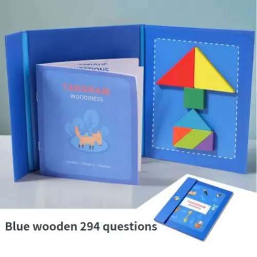 Tangram Quebra Cabeça Educativo Madeira Magnético Montessori