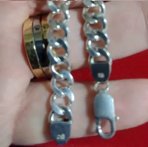 Pulseira Elos Grumet Peso 22.60 Gramas Maciço 21 cm 8.10 mm 