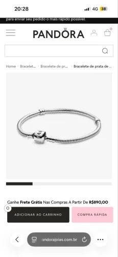 Bracelete Pandora nunca usado
