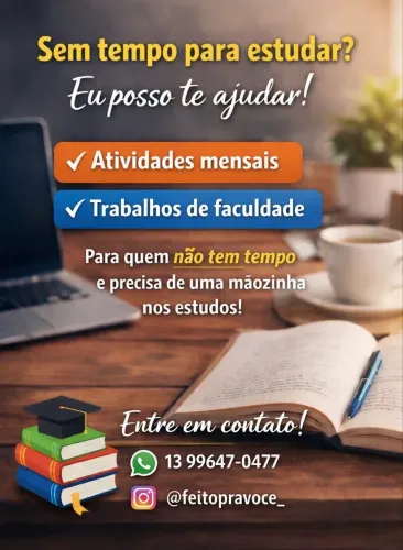 Ajuda com Trabalhos de Faculdade e Atividades - Sem Tempo? Eu Ajudo!