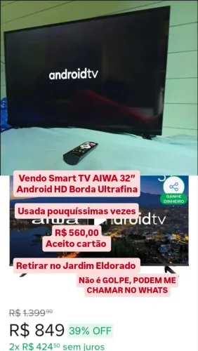 Smart TV AIWA 32? Android HD Borda Ultrafina