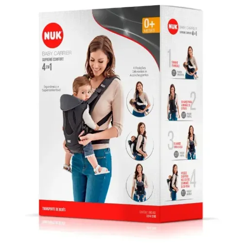Canguru Baby Carrier Supreme Comfort 4 em 1 Preto - NUK