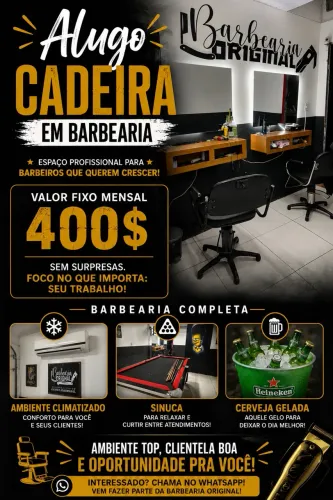 Alugo cadeira em barbearia