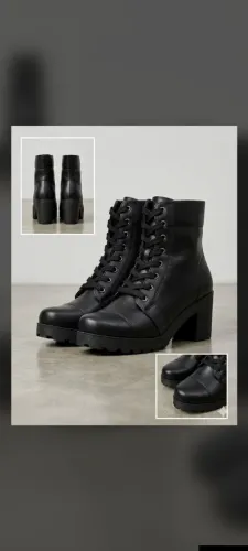 Bota Coturno Feminina Cano Curto Salto Bloco