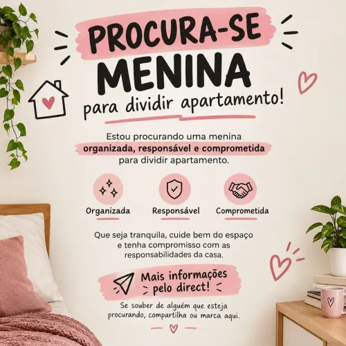 Procura menina pra dividir apartamento