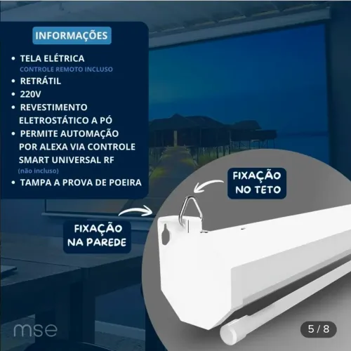 Tela Projeção Elétrica 84 Polegadas Para Escola 220v