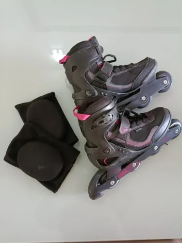 Patins Oxelo Active Fit.3 + joelheiras usado a venda