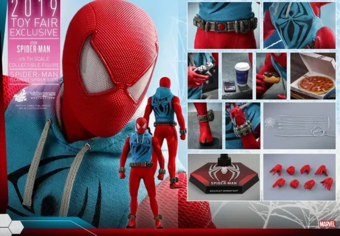Hot Toys homem aranha aranha escarlate ps5 Marvel comics
