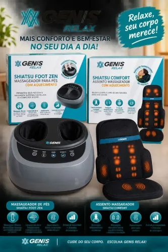 Assento massageador para as costas e pés