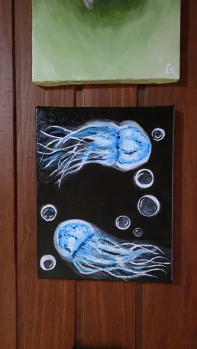 pintura "água-viva" tinta acrílica sobre tela