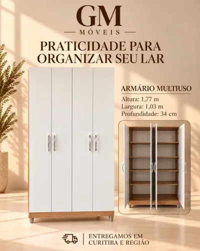 Armario multiuso com prateleiras - entrego Curitiba e região