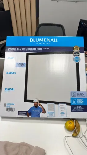 Painel de LED preto embutir 62x62 45W Blumenau Iluminação NOVO