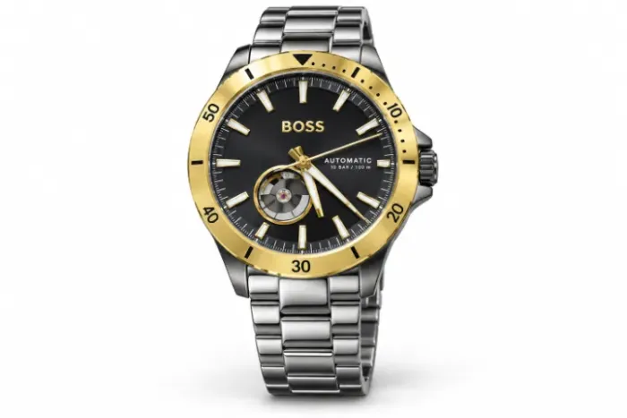 Relógio Masculino BOSS Troper Automatic Black Gold 1514203 42mm Pulseira de Aço Inoxidável