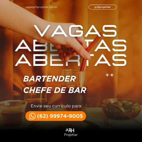 Vaga de Emprego para Bartender em Goiânia - GO