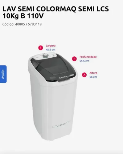 TANQUINHO COLORMAQ ECOMAX 10KG