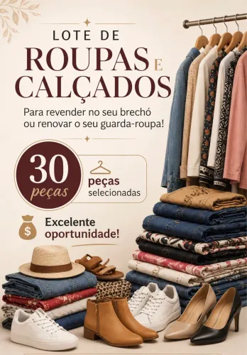 Lote de roupas para brechó 30 peças (incluindo de marca e novas)