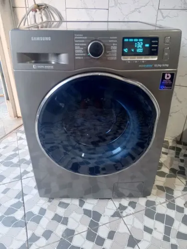 LAVA E SECA SAMSUNG 10KG ECOBUBBLE 220V INOX NOVA! 