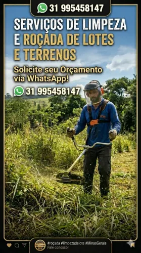 Serviço de roçada e limpeza de lotes e terrenos