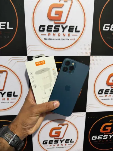 Vendo ou troco iPhone 12 Pro Max azul Bateria ? 78% 128 gb de memória