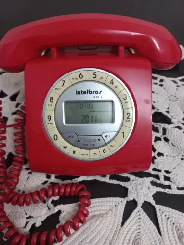ANTIGO TELEFONE INTERBRAS VERMELHO FUNCIONANDO