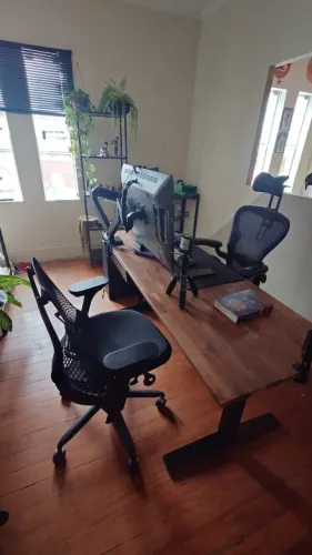 Mesa elevatória 2 motores ultra silencioso konisgwerk madeira maciça 180x60 (Alema, top)