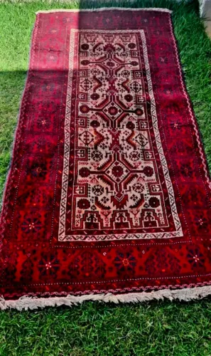 Tapete Persa Original Irã Feito à Mão Shiraz (2,04m x 1,04m) - Intacto