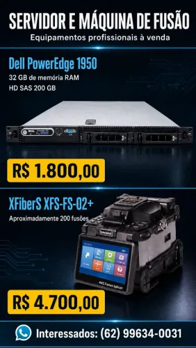Servidor Dell e Máquina fusão XFiberS XFS-FS-02+.