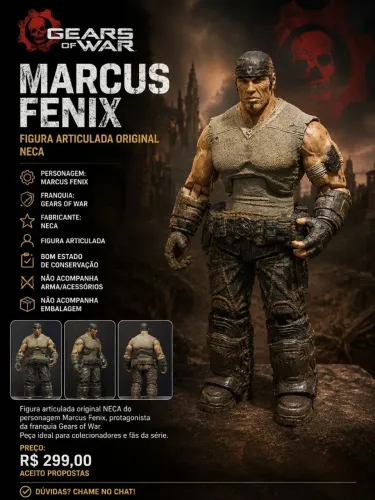 Marcus Fenix Original NECA - Gears of War Colecionável