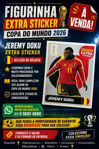 EXTRA STICKER JÉRÉMY DOKU PRATA PANINI 2026