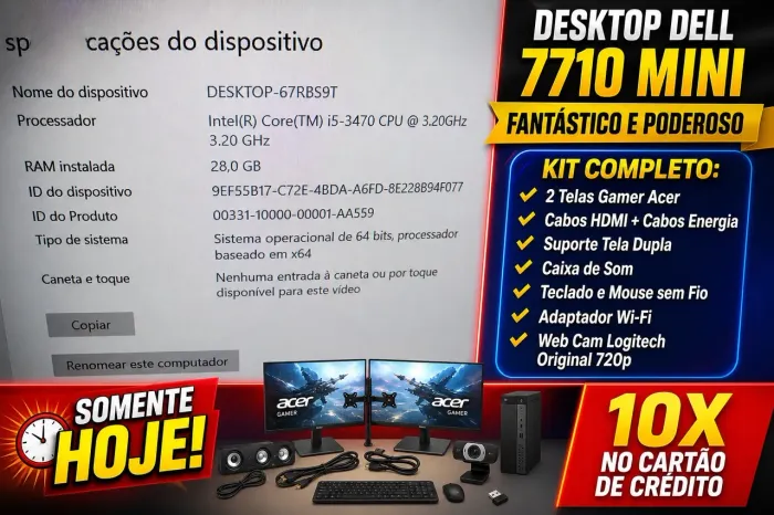 Desktop Dell poderoso 7710 Completo