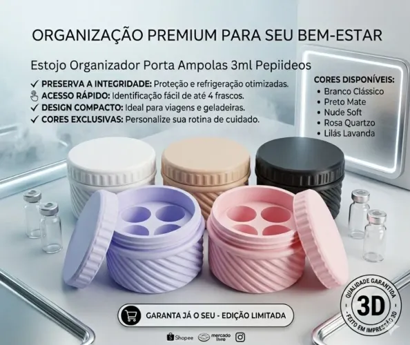 Vendo Porta Ampolas de Peptídeos 3D